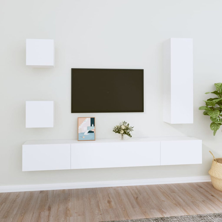 Brayden Studio 5Piece White Engineered Wood TV Set Modern